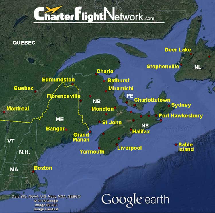 Charlo New Brunswick  Air Charter Flights